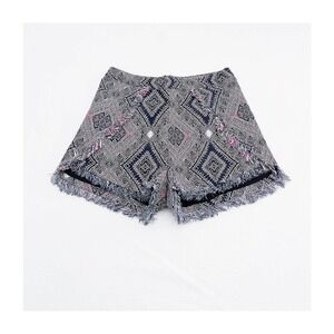 Rory Beca Blue Printed Shorts Fringe Detailing SZM